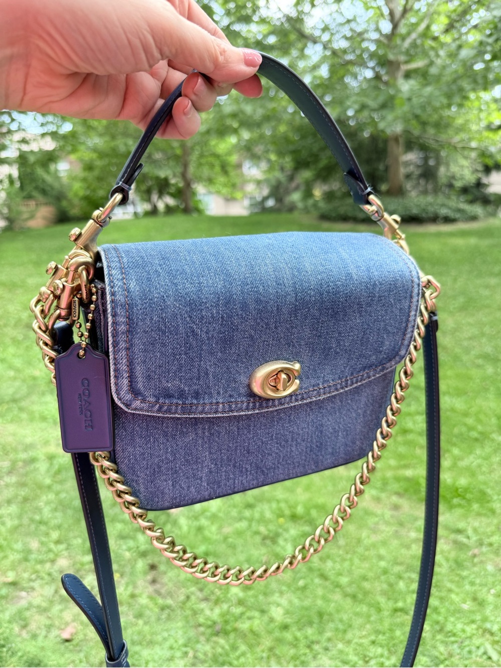 Coach Cassie Denim Crossbody Bag 19 - Picture 3 of 14